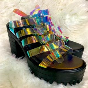 Public Desire platform iridescent shoes